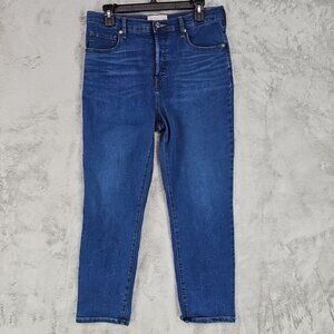 Everlane Jeans Womens Size 31 High Rise Slim Straight Ankle Button Fly Cigarette